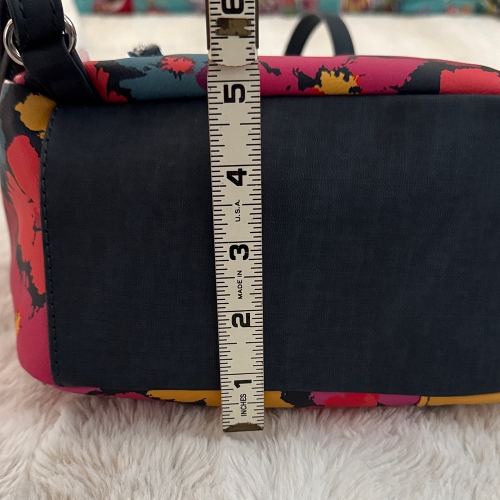 Floral ladies mini Backpack purse - Pink & Yellow & turquoise pattern - Picture 5 of 12